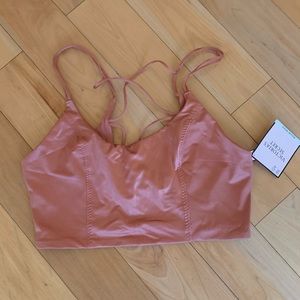 Pink satin Victoria’s Secret sports bra